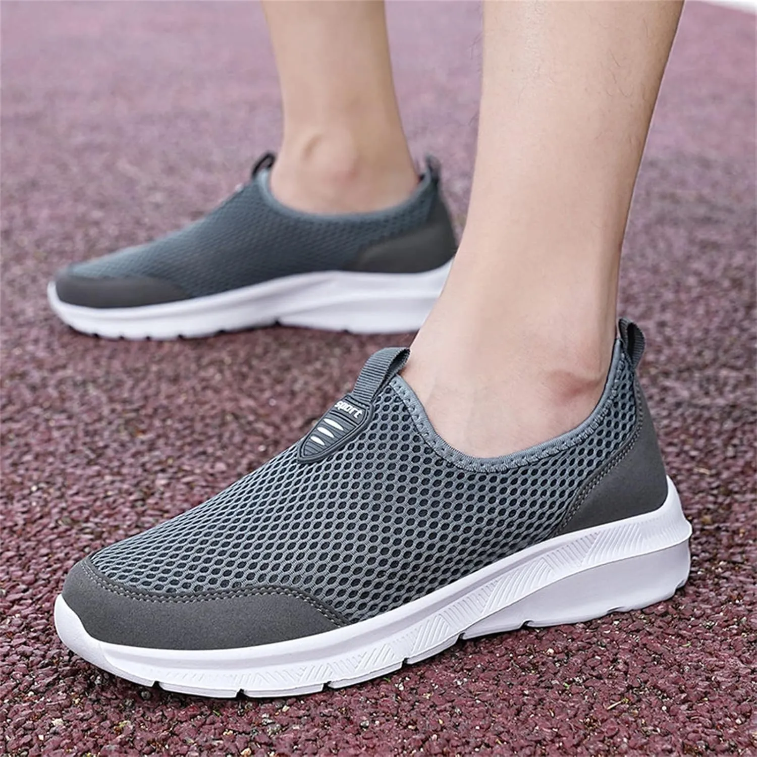 Womens Slip On Walking Shoes Lightweight Breathable Non Slip Womens Running Shoes Wide Women's Casual Shoes Slip On Sneakers Tennis Shoe White Loafers