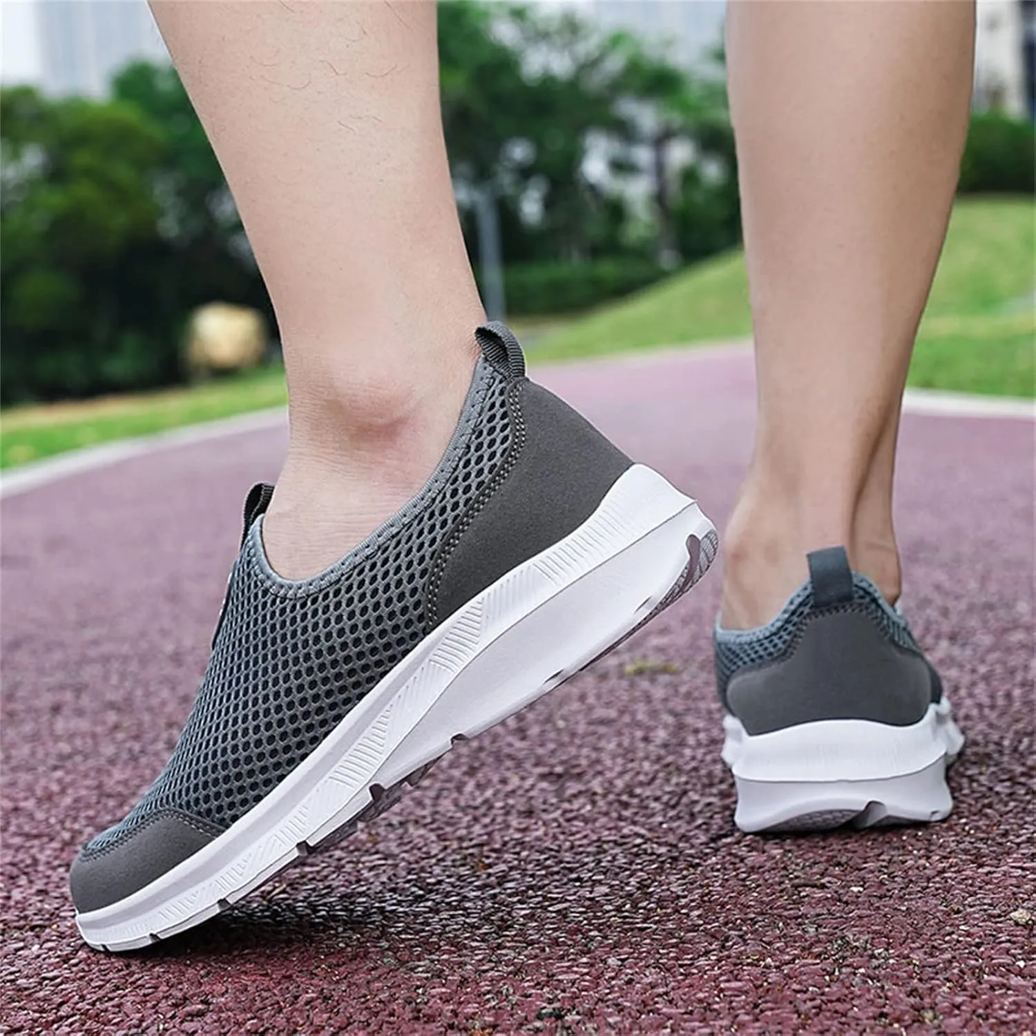 Womens Slip On Walking Shoes Lightweight Breathable Non Slip Womens Running Shoes Wide Women's Casual Shoes Slip On Sneakers Tennis Shoe White Loafers