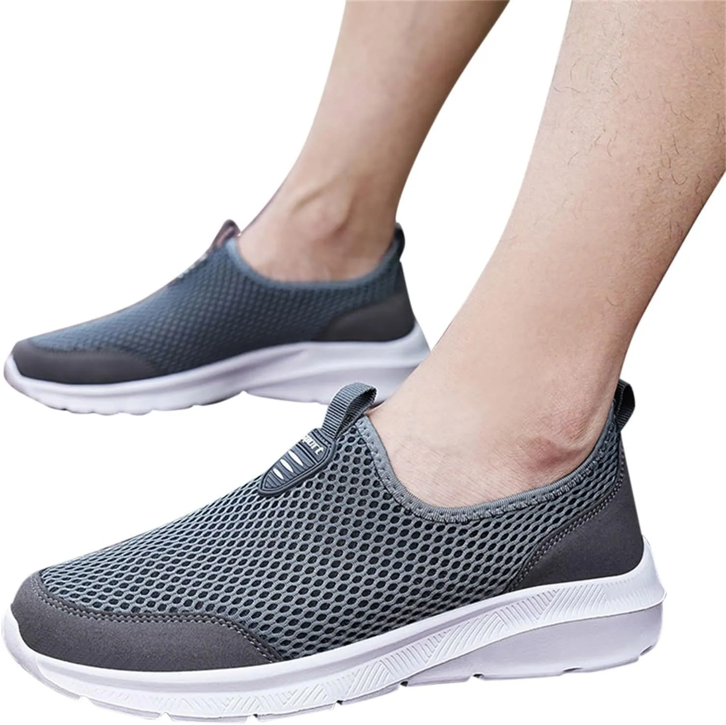 Womens Slip On Walking Shoes Lightweight Breathable Non Slip Womens Running Shoes Wide Women's Casual Shoes Slip On Sneakers Tennis Shoe White Loafers