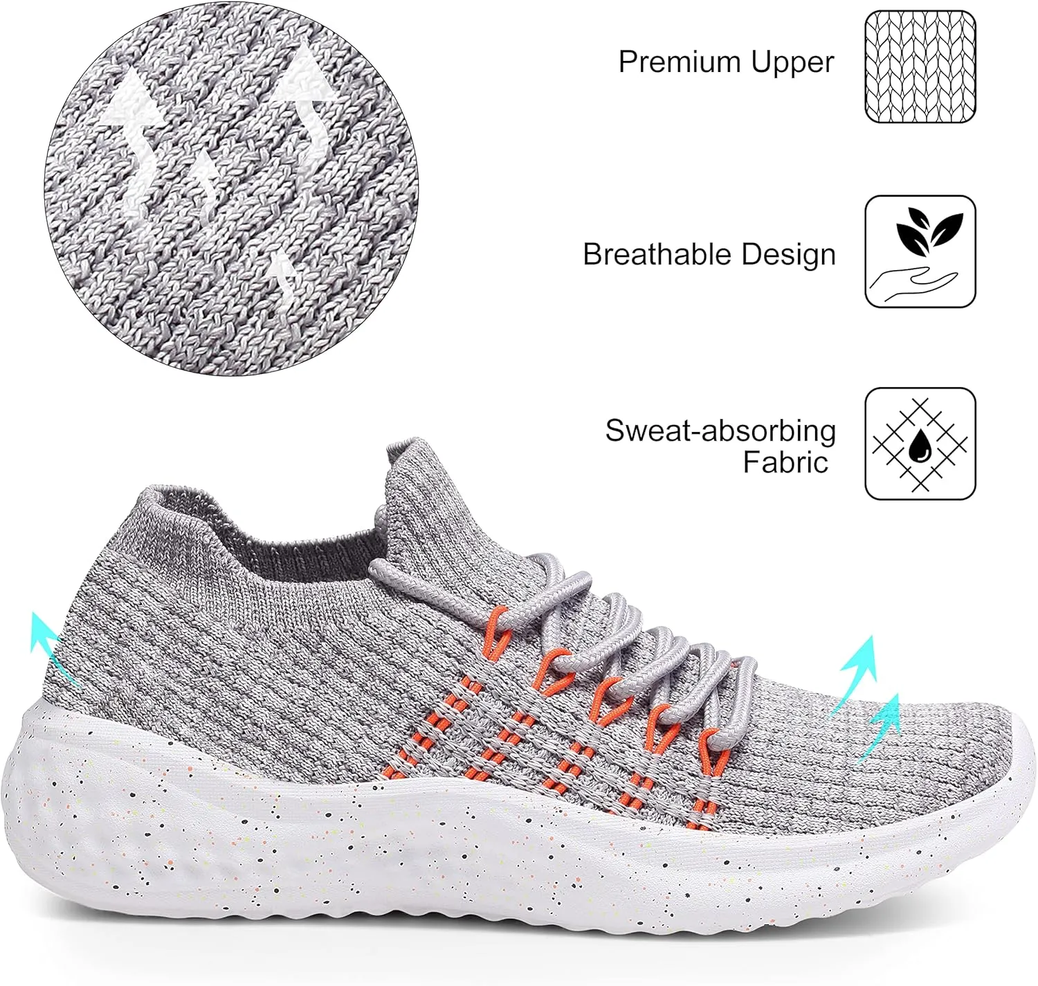 Women's Walking Shoes Tennis Athletic Sport Lightweight Slip on Sneakers