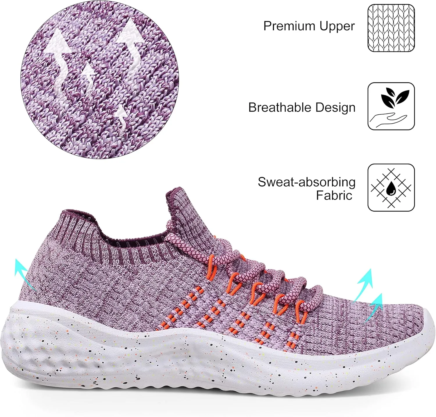 Women's Walking Shoes Tennis Athletic Sport Lightweight Slip on Sneakers